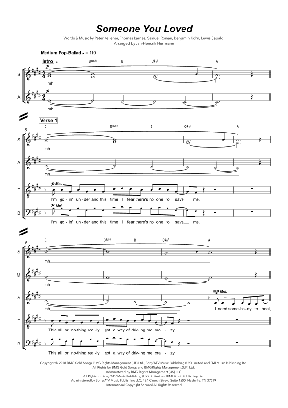 Someone You Loved (arr. Jan-Hendrik Herrmann)
