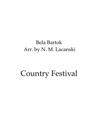 Country Festival (arr. Nick M Lacanski)