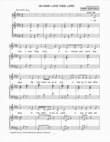 Oh How I Love Thee, Lord