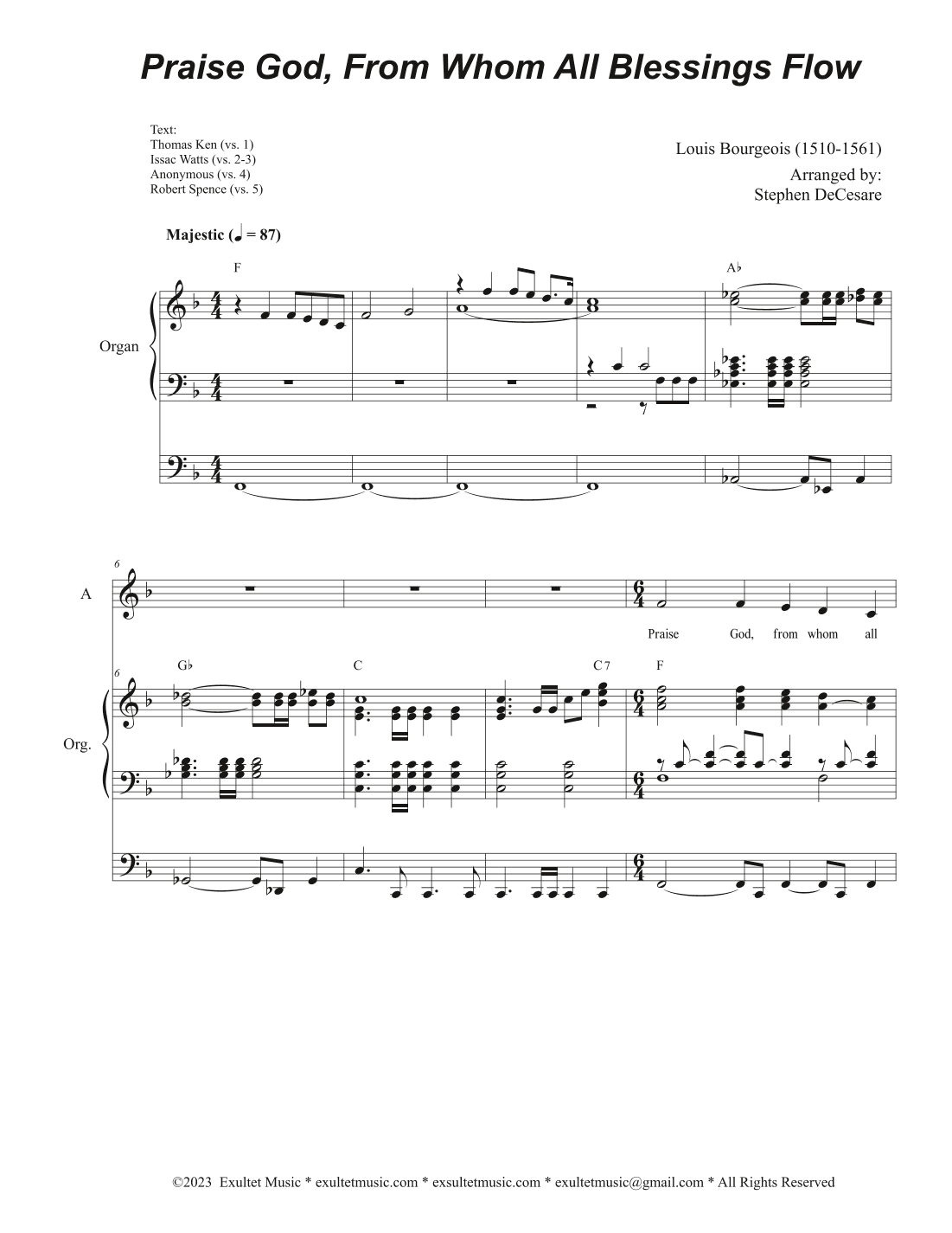 Praise God, From Whom All Blessings Flow (2-part choir - (SA) (arr. Stephen DeCesare)