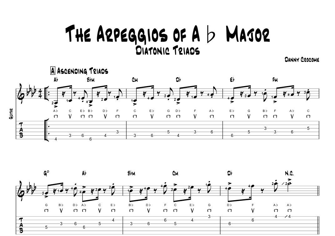 The Arpeggios of Ab Major (Diatonic Triads)