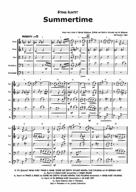 Summertime (arr. Thomas H. Graf)