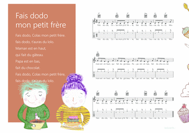Fais dodo, Colas mon petit frère Melody + Guitar chords + Guitar TAB's (arr. iEduArts Publishers)