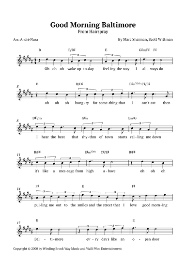 Good Morning Baltimore (arr. André Nusa)