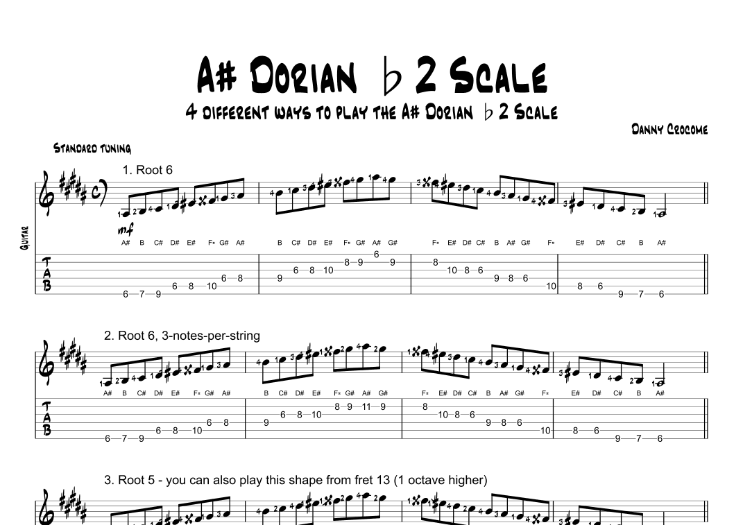 A# Dorian b2 Scale (4 Ways to Play)