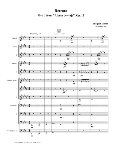 Retrato (Mvt. 1 from Álbum de viaje, Op.15) by Juaquín Turina (Woodwind Choir) (arr. Richard Byrnes)