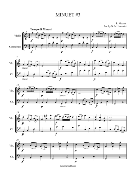 Minuet #3 (arr. Nick Lacanski)
