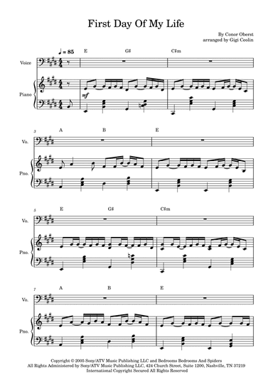 First Day Of My Life (arr. Gigi Ceolin)