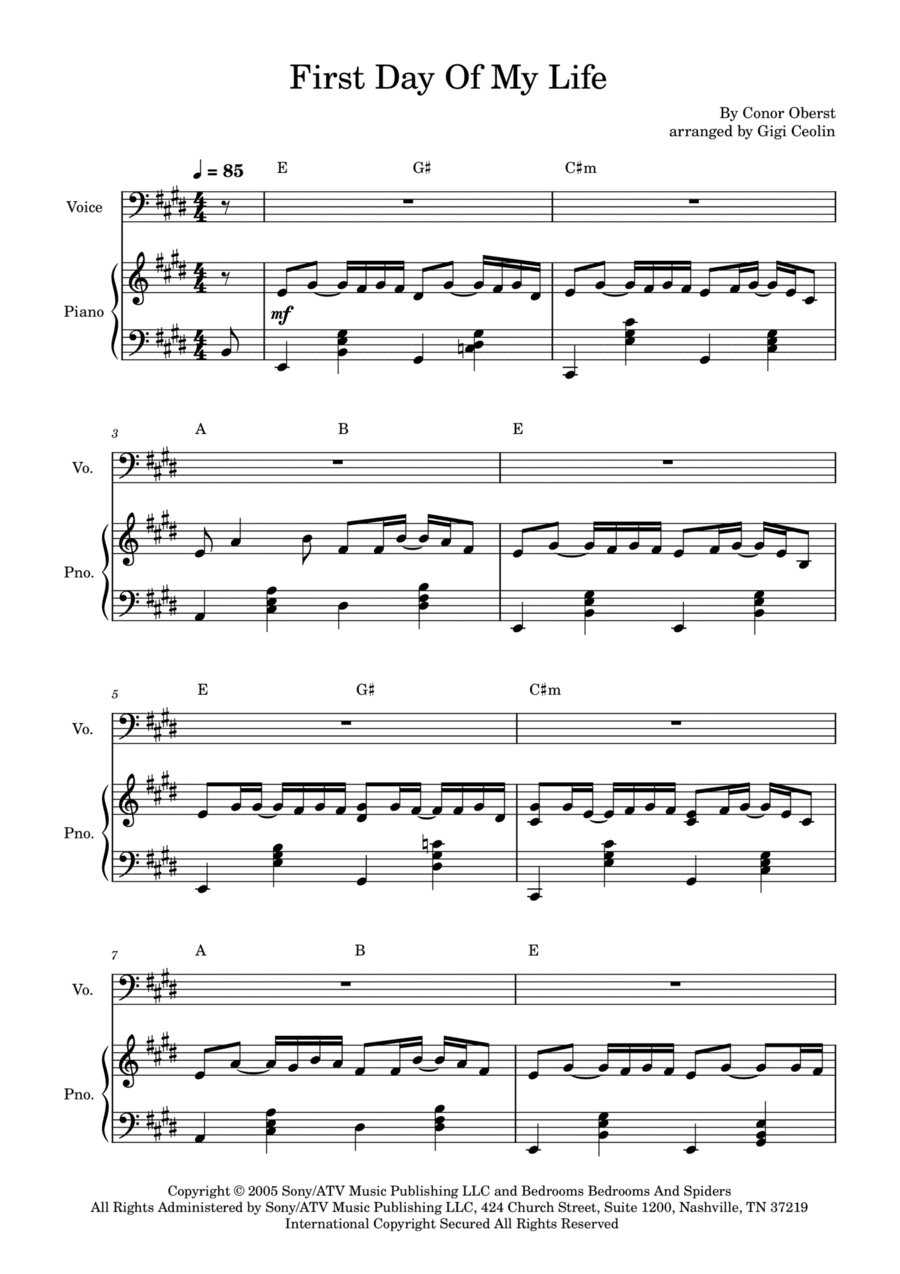 First Day Of My Life (arr. Gigi Ceolin)