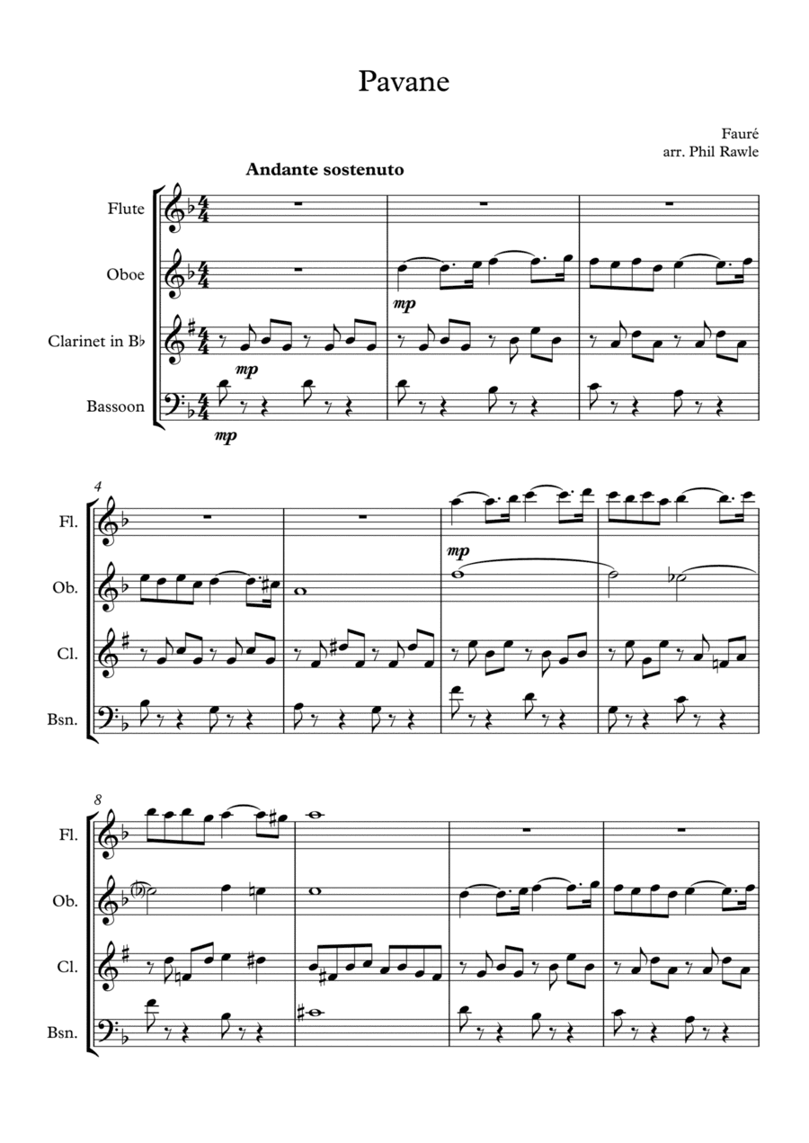 Pavane - Wind Quartet (arr. Phil Rawle)