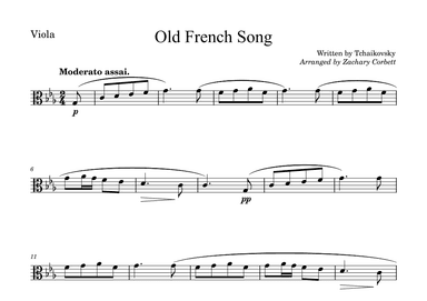 Old French Song (arr. Zachary Corbett)