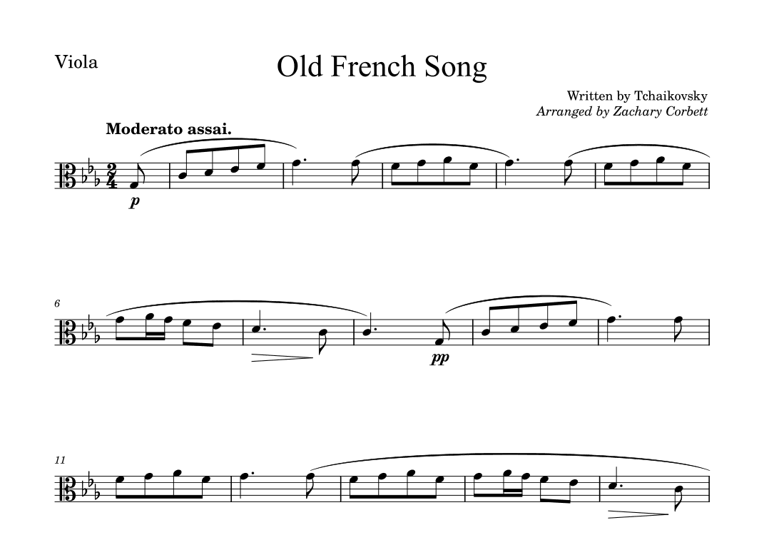 Old French Song (arr. Zachary Corbett)