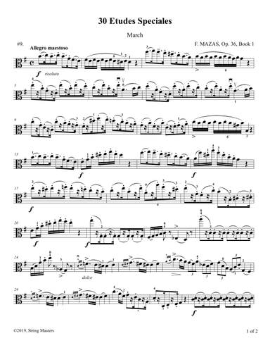 Mazas, Etudes for Viola Op 36, Book 1, No.09 (arr. String Masters)