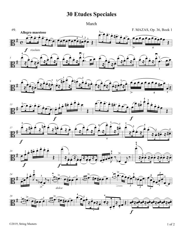 Mazas, Etudes for Viola Op 36, Book 1, No.09 (arr. String Masters)