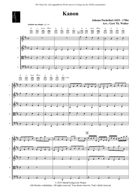 Canon (arr. Gert Th. Walter)