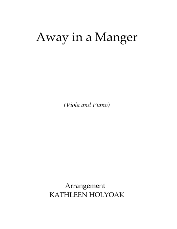 Away in a Manger (arr. KATHLEEN HOLYOAK)