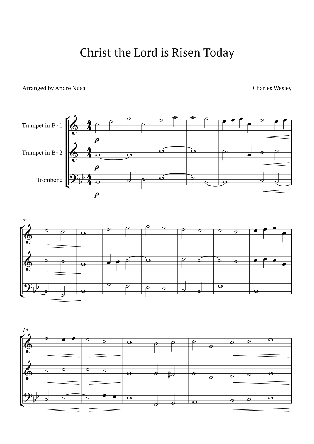 Christ the Lord is Risen Today (arr. André Nusa)
