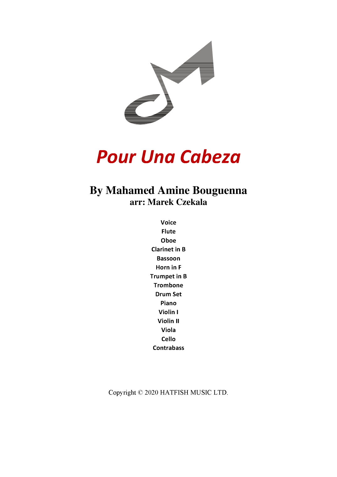 Pour Una Cabeza (arr. Marek Czekala)