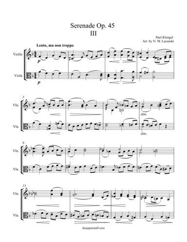 Serenade Op. 45 Movement 3 (arr. Nick Lacanski)