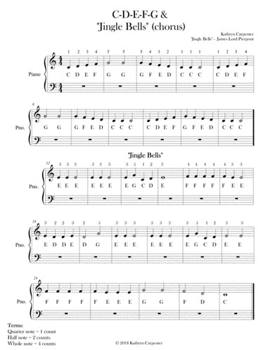 C-D-E-F-G & Jingle Bells (Right Hand) (arr. Kathryn Carpenter)
