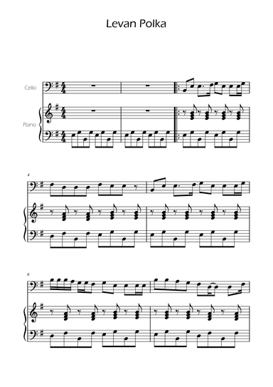 Levan Polkka - Easy Cello (arr. Ygor Nunes)