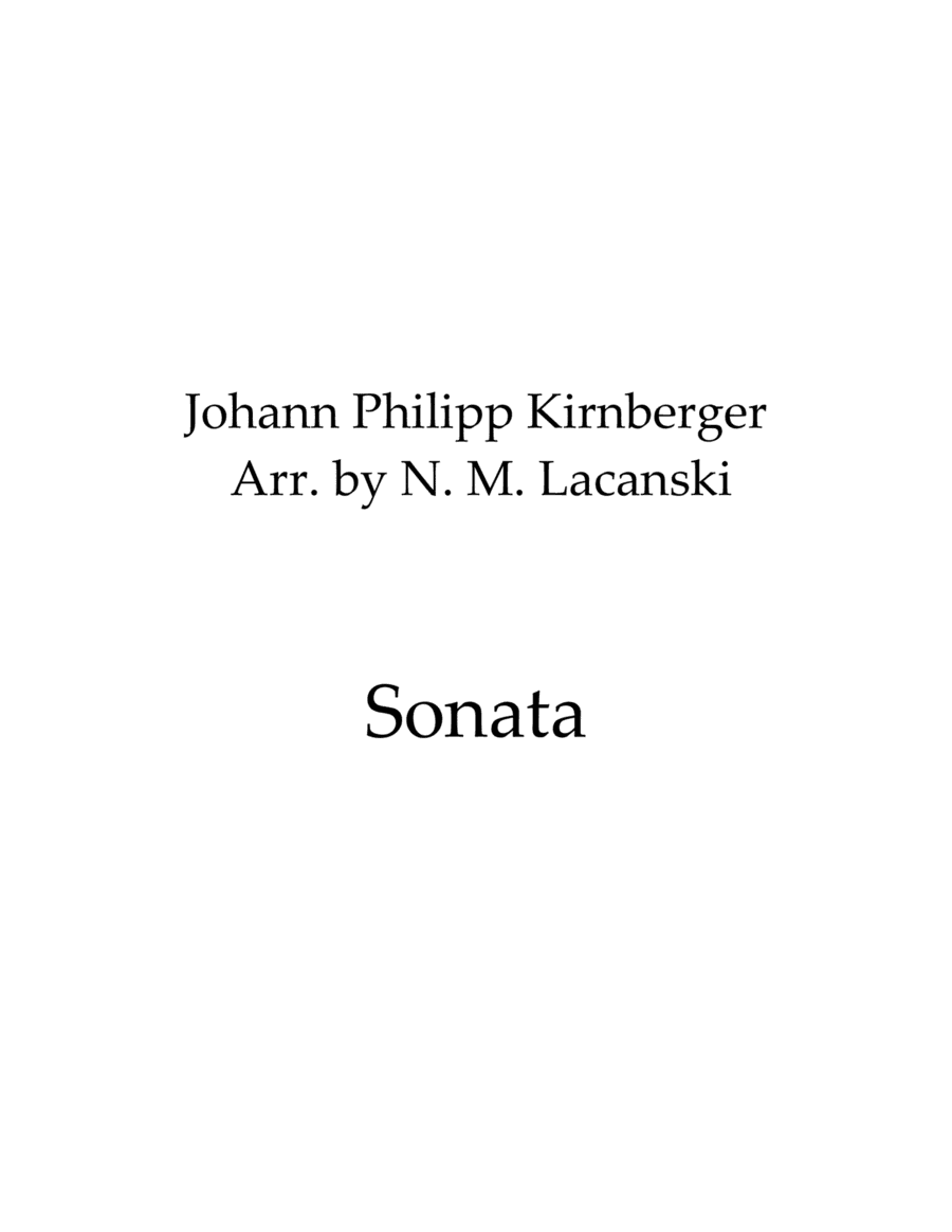 Sonata (arr. Nick Lacanski)
