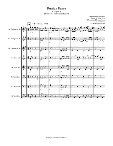 Russian Dance ("Trepak") (from "The Nutcracker Suite") (F) (Brass Octet - 3 Trp, 2 Hrn, 3 Trb) (arr. Regis Bookshar)