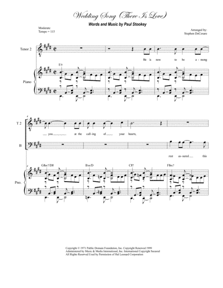 Wedding Song (There Is Love) (arr. Stephen DeCesare)