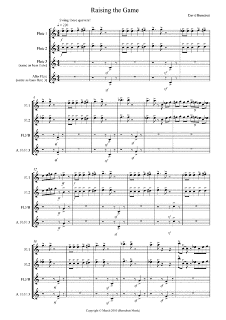 Raising the Game (Jazzy Style!) for Flute Trio