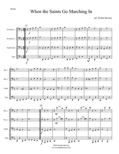 When The Saints Go Marching In - Low Brass Quartet (arr. Norlan Bewley)