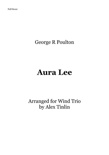 Aura Lee (arr. Alex Tinlin)