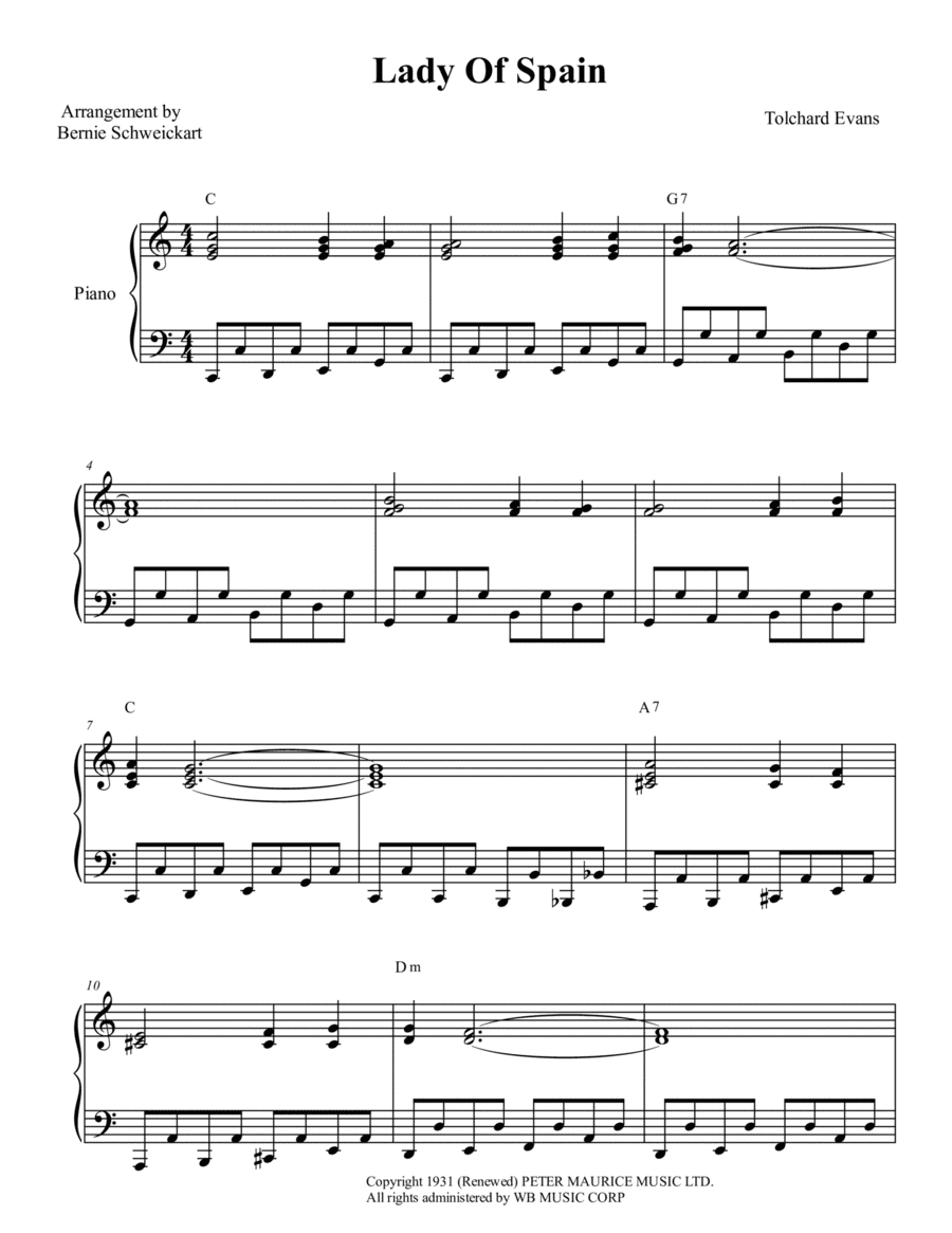 Lady Of Spain (arr. Bernie Schweickart)