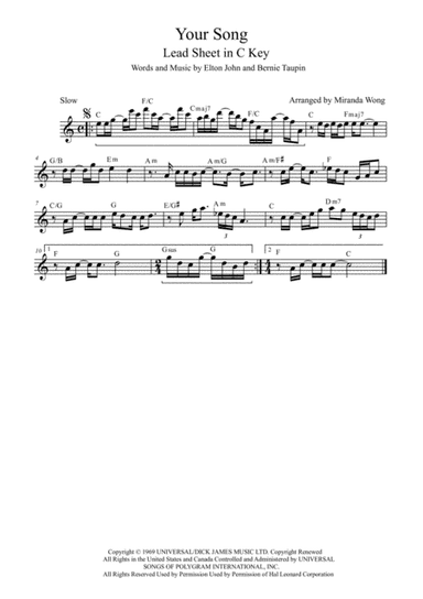 Your Song (arr. Miranda Wong)