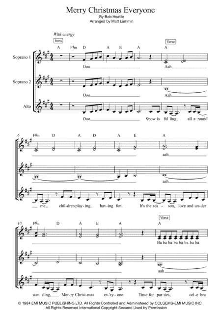 Merry Christmas Everyone (arr. Matt Lammin)