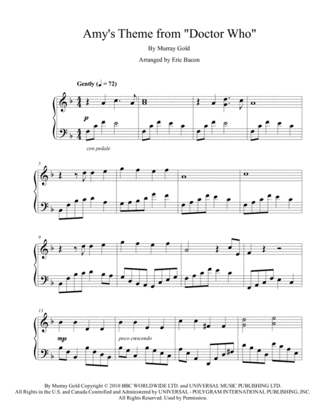 Amy's Theme (arr. Eric Bacon)