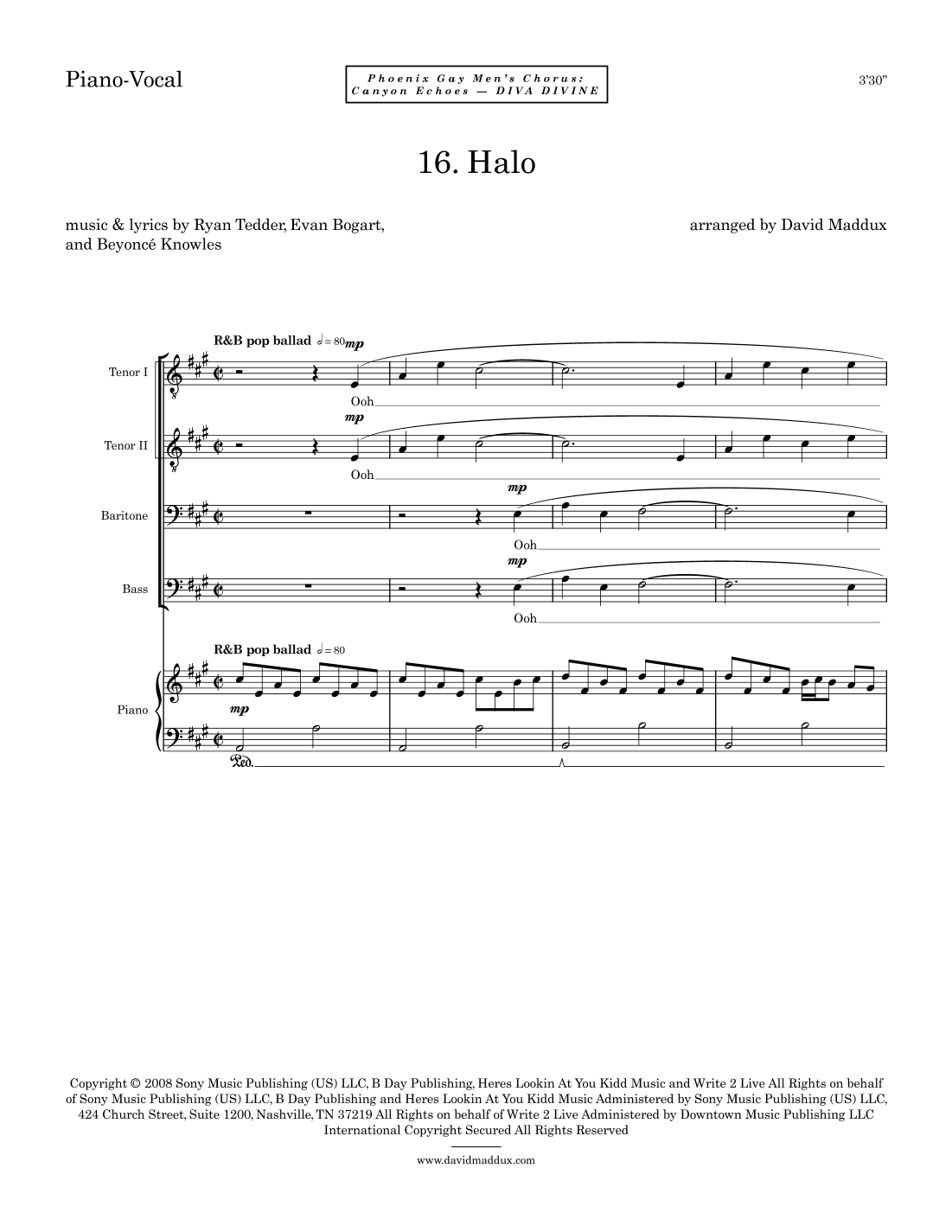 Halo (arr. David Maddux)