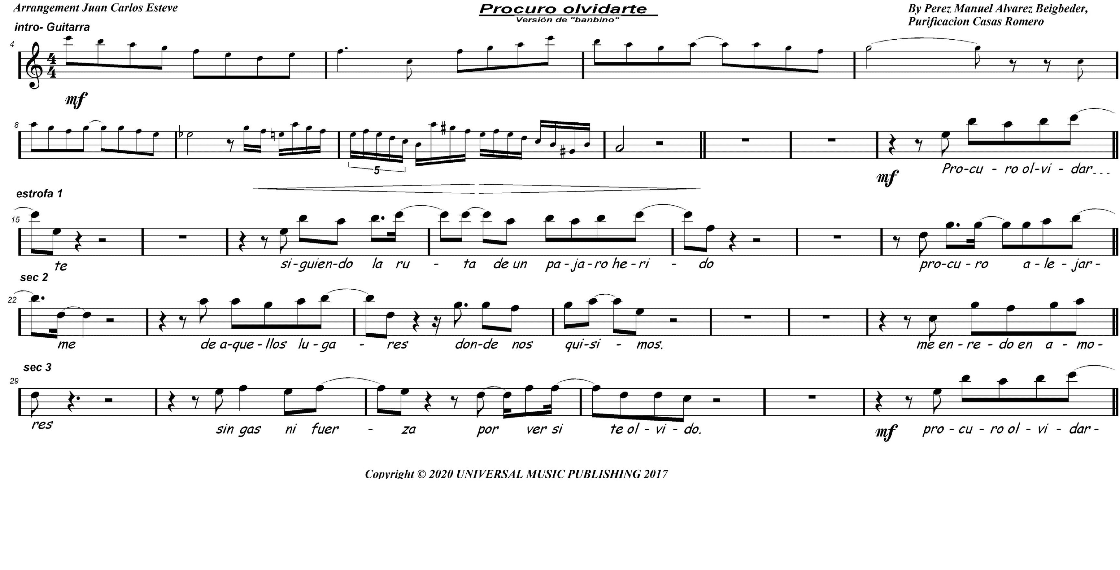 Procuro Olvidarte (arr. juan carlos esteve / Gran Coda)