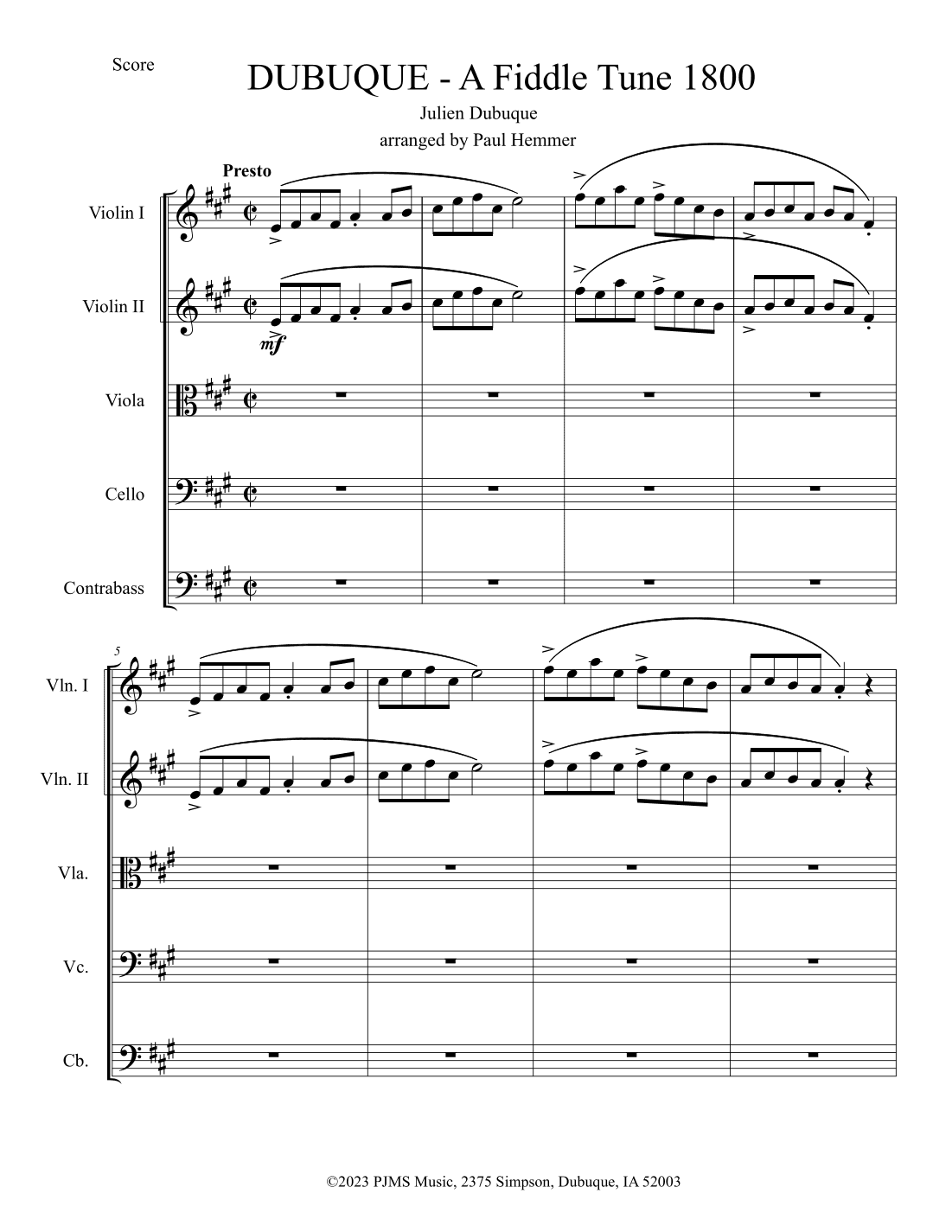Dubuque - A Fiddle Tune