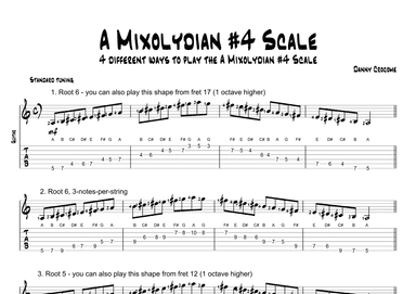 A Mixolydian #4 Scale (4 Ways to Play)