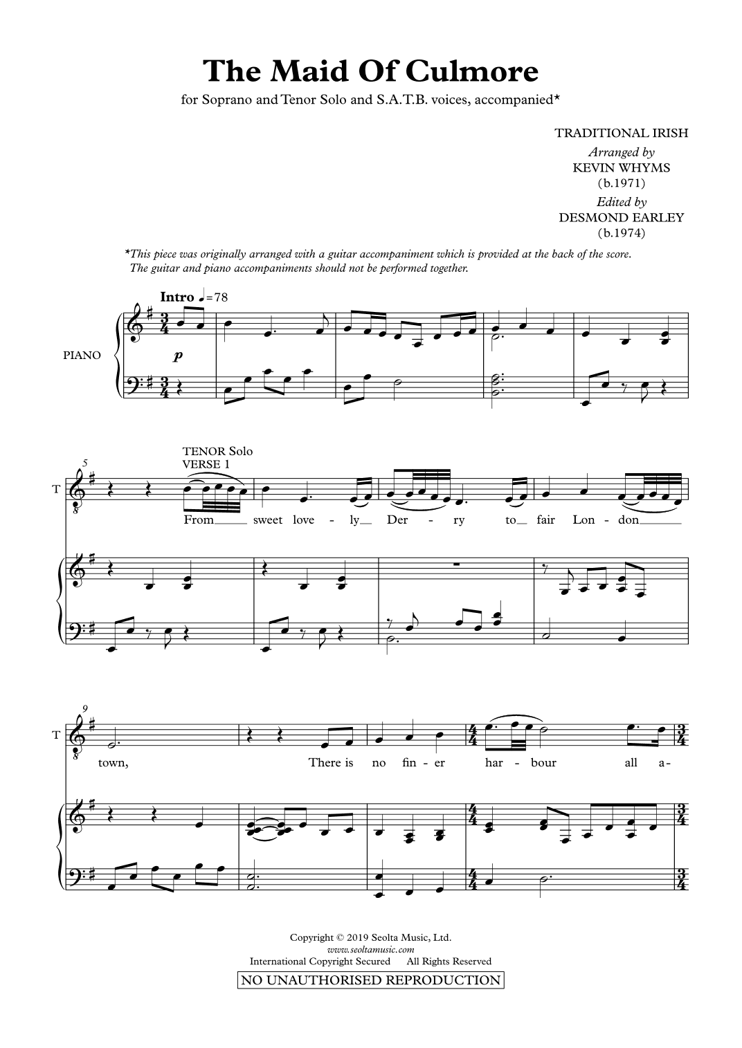 The Maid of Culmore (arr. Kevin Whyms)