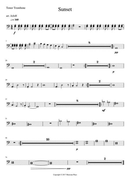Sunset - Tenor Trombone