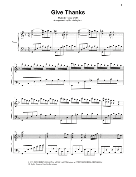 Give Thanks (arr. Ronnie Leyland)