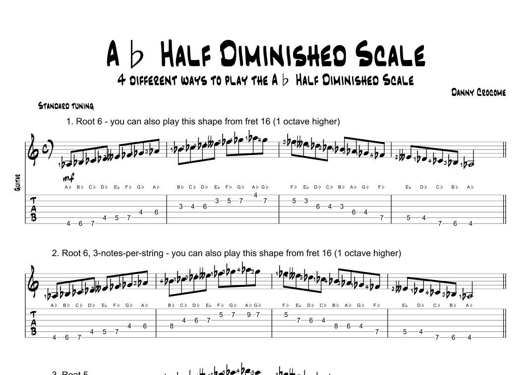 Ab Half Diminished Scale (4 Ways to Play)