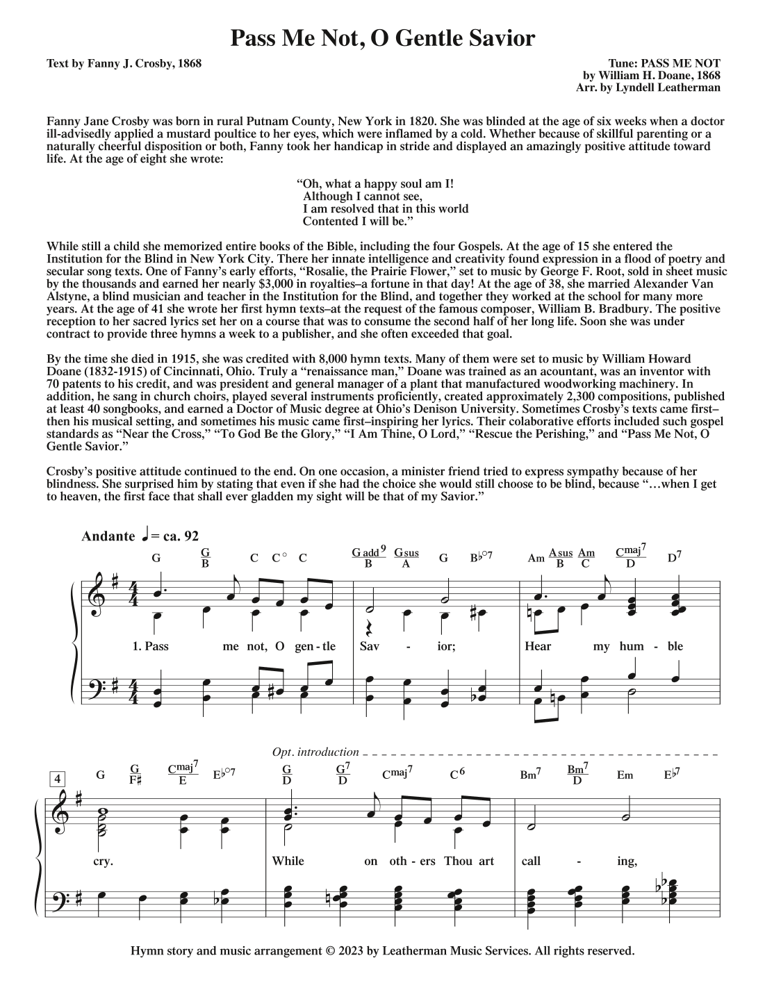 Pass Me Not, O Gentle Savior (arr. Lyndell Leatherman)