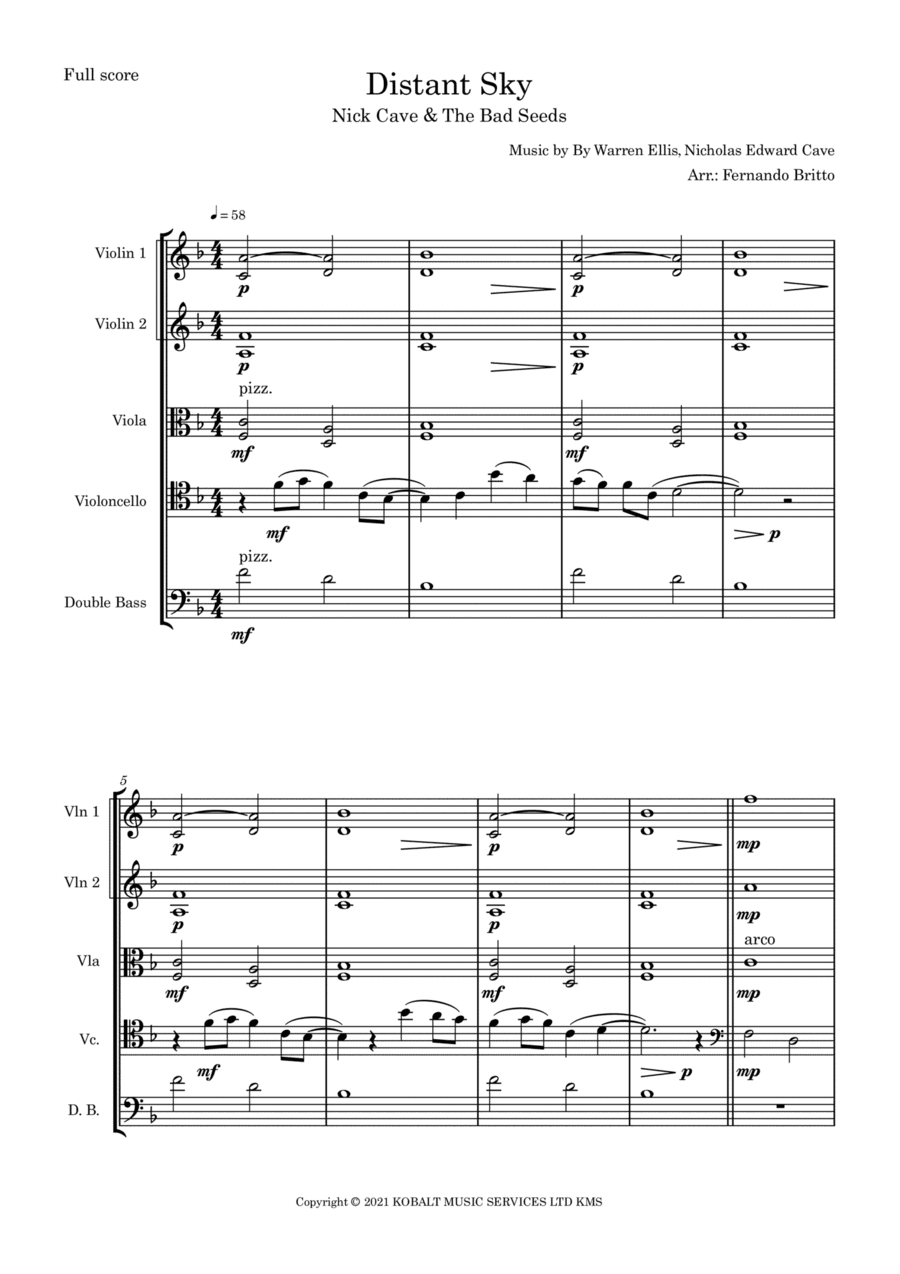 Distant Sky (arr. Fernando Britto)