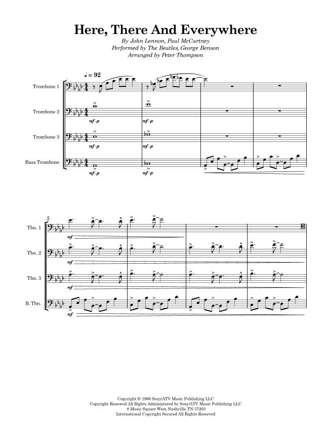 Here, There And Everywhere (arr. Peter Thompson)