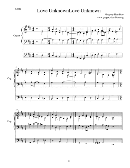 Love Unknown - Alternate Harmonization