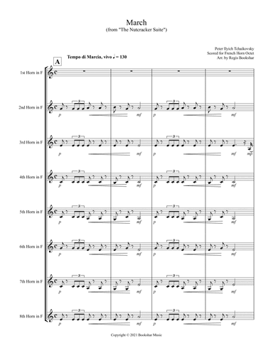 March (from "The Nutcracker Suite") (F) (French Horn Octet) (arr. Regis Bookshar)
