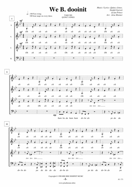 Wee B. Dooinit (arr. Jetse Bremer)