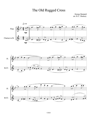 The Old Rugged Cross (Flute and Clarinet Duet) (arr. B. C. Dockery)